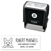 Tampon Auto-encreur Corgi Dog Pet Adresse de retour (En situation)