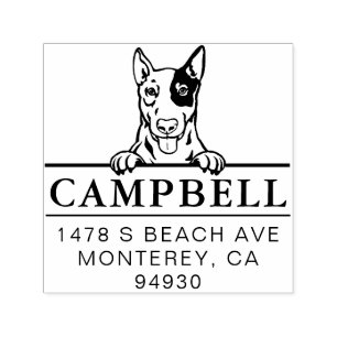 Tampon Auto-encreur Corte Anglais Bullterrier Custom Dog Adresse Timbr