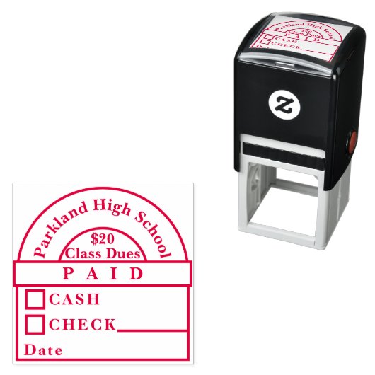 Tampon Auto-encreur Cotisations payées pour la classe secondaire (En situation)