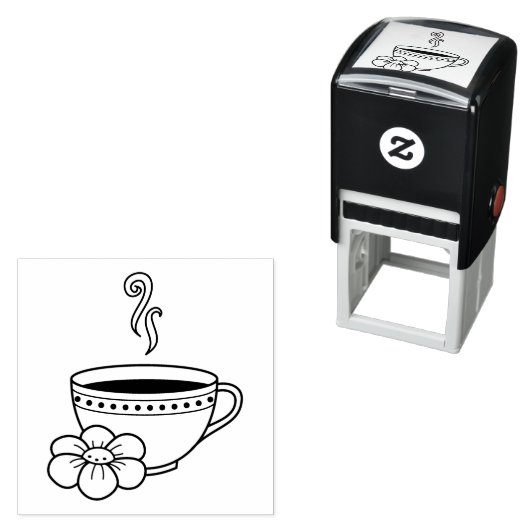 Tampon Auto-encreur Coupe à vapeur de thé à base de plantes (En situation)