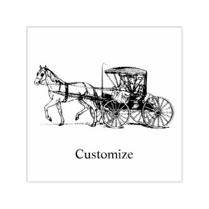Tampon Auto-encreur Couple Amish en calèche Thunder_Cove