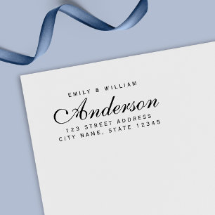 Tampon Auto-encreur Couple Élégant Personnalisé Nom de famille Adresse