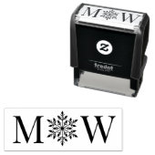 Tampon Auto-encreur Couple hivernal Mariage 2 Monogramme initial (En situation)