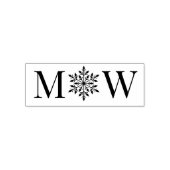 Tampon Auto-encreur Couple hivernal Mariage 2 Monogramme initial (Design)