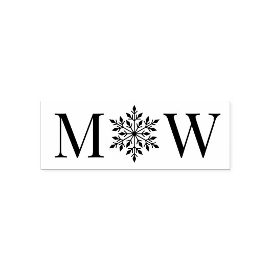 Tampon Auto-encreur Couple hivernal Mariage 2 Monogramme initial (Design)