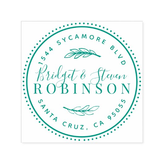 Tampon Auto-encreur Couple marié | Adresse de retour de script rustiqu (Design)