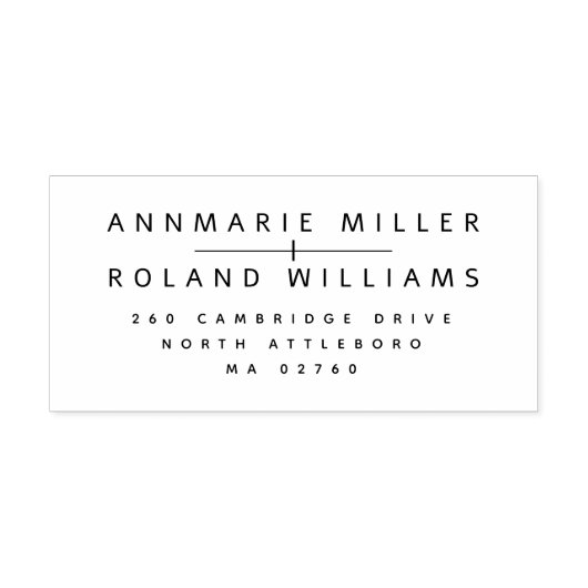 Tampon Auto-encreur Couple moderne Minimale Deux Derniers Noms Adresse (Design)