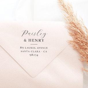 Tampon Auto-encreur Couples Noms Élégant Mariage Adresse de retour