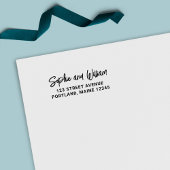 Tampon Auto-encreur Courbe en gras Script Couple Nom Adresse de retour