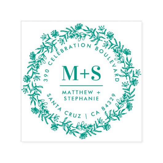 Tampon Auto-encreur Courbe Florale Nouveaux Mauvais Maux Initiales Adr (Design)