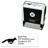 Tampon Auto-encreur Courir Fox Silhouette Faune Adresse de retour (En situation)