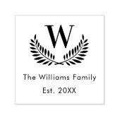 Tampon Auto-encreur Couronne de laurier classique monogramme de famill (Design)