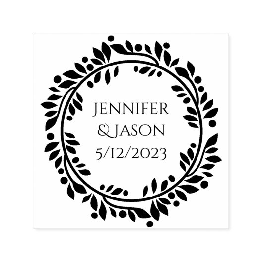 Tampon Auto-encreur Couronne mariage avec timbre d'auto-écriture du te (Design)