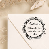 Tampon Auto-encreur Couronne rustique | Adresse de retour du nom de fa