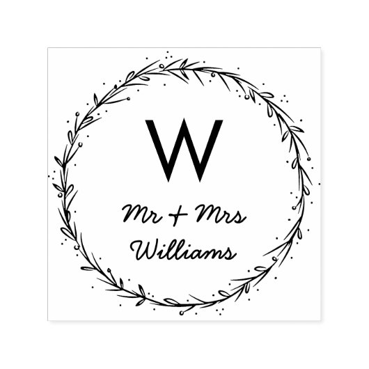Tampon Auto-encreur Couronne simple - M. & Mme Monogram (Design)