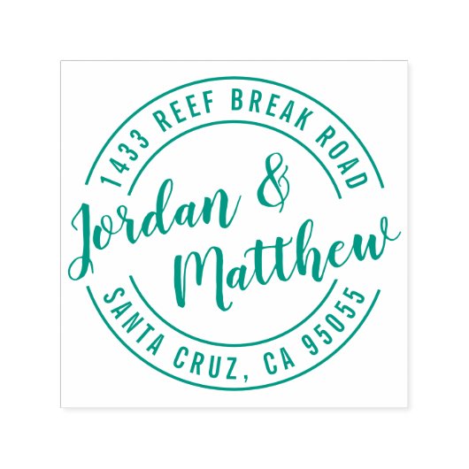 Tampon Auto-encreur Courrier à main marié Script de retour Adresse (Design)