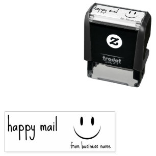Tampon Auto-encreur Courrier joyeux de Nom de l'entreprise Visage Sour