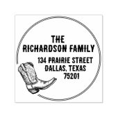 Tampon Auto-encreur Cowboy Boot Southern Texas Return Address (Design)