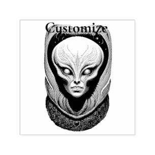 Tampon Auto-encreur Crâne Alien Tête Thunder_Cove