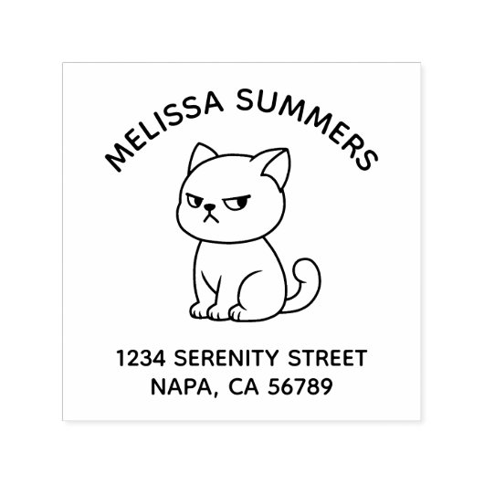 Tampon Auto-encreur Cranky Moody Cat Arch Address (Design)