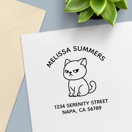 Tampon Auto-encreur Cranky Moody Cat Arch Address