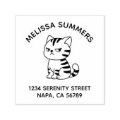 Tampon Auto-encreur Cranky Tabby Cat Arch Address (Design)