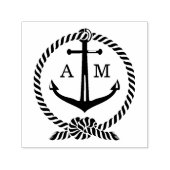 Tampon Auto-encreur Cravate L'Ancre de bateau Knot Mariage Monogrammes (Design)
