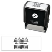 Tampon Auto-encreur Crayon Enseignant Remerciement Rentrée Scolaire (En situation)