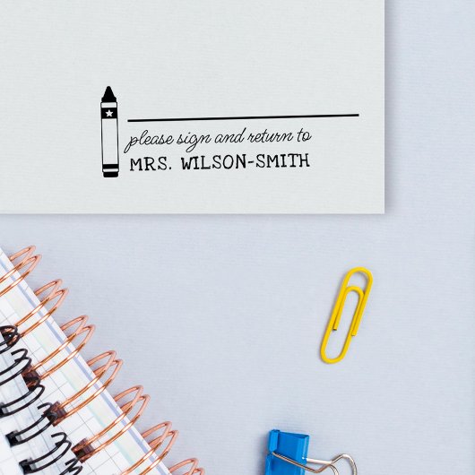 Tampon Auto-encreur Crayon S'il vous plaît signer et retourner au nom