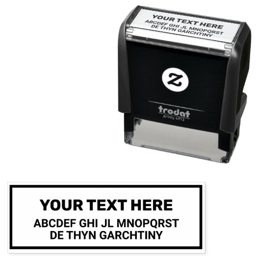 Tampon Auto-encreur Création de vos propres mots / texte SIGNE NOIR (En situation)