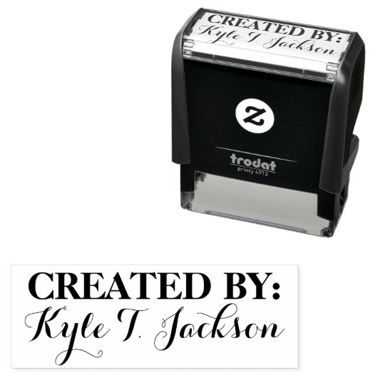 Tampon Auto-encreur CRÉÉ PAR : Timbre auto-encre personnalisée (En situation)