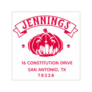 Tampon Auto-encreur Créer votre propre adresse de retour Halloween