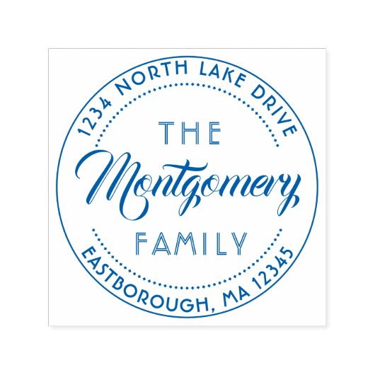 Tampon Auto-encreur Créer votre propre nom de famille Script de retour (Design)