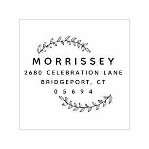 Tampon Auto-encreur Créez votre   Foliage Modern Adresse de retour