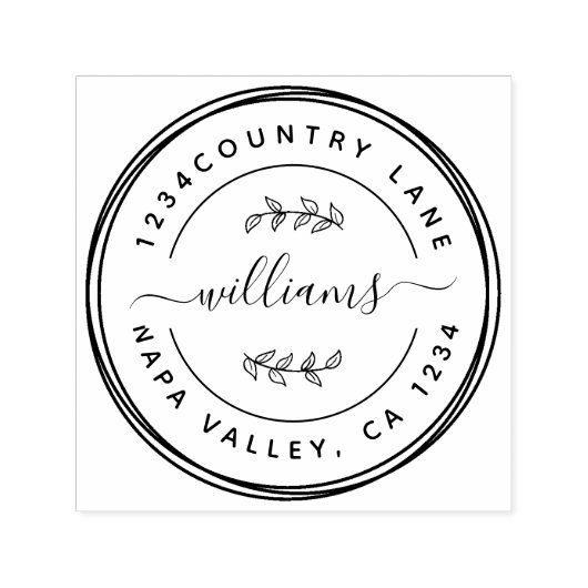 Tampon Auto-encreur Créez votre propre adresse de retour arrondi Auto- (Design)