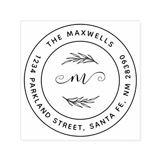 Tampon Auto-encreur Créez votre propre adresse de retour famille ronde (Design)