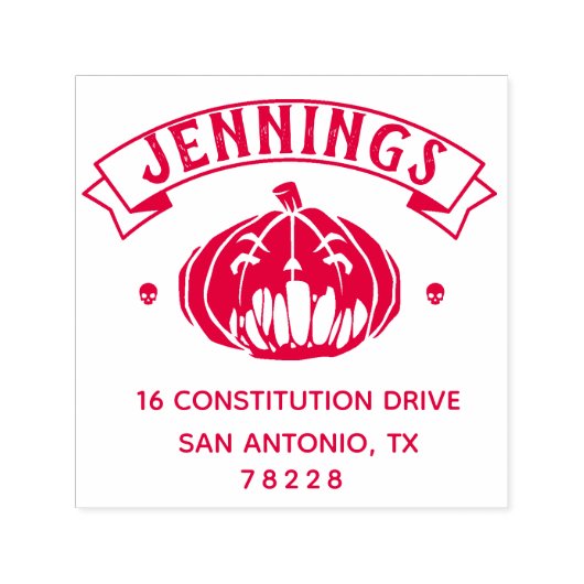 Tampon Auto-encreur Créez votre propre adresse de retour Halloween (Design)