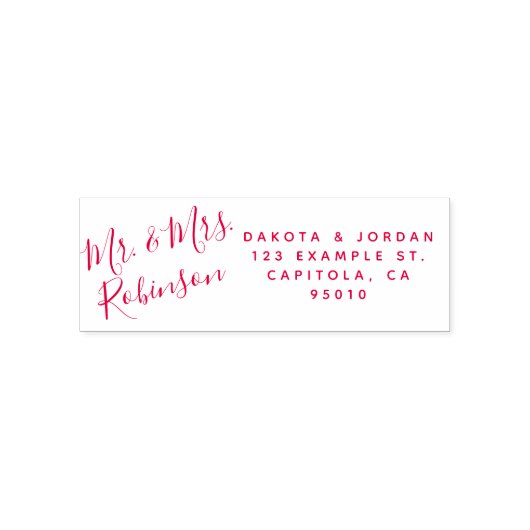 Tampon Auto-encreur Créez votre propre adresse de retour Mariage rouge (Design)