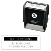 Tampon Auto-encreur Créez votre propre adresse de retour moderne perso (En situation)