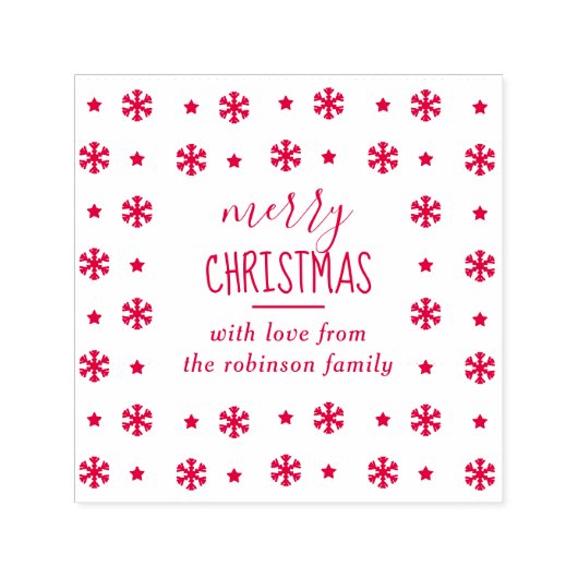 Tampon Auto-encreur Créez votre propre flocon de neige "Joyeux Noël" p (Design)