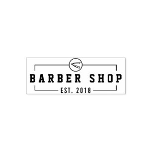 Tampon Auto-encreur Créez votre propre logo professionnel Barbershop p