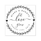 Tampon Auto-encreur Créez votre propre Mariage "Let Love Grow" Date (Design)
