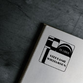 Tampon Auto-encreur Créez votre propre nom de librairie Retro Ex Vinta