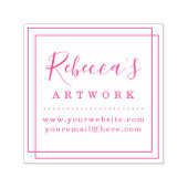 Tampon Auto-encreur Créez votre propre oeuvre Fuchsia Name personnalis (Design)
