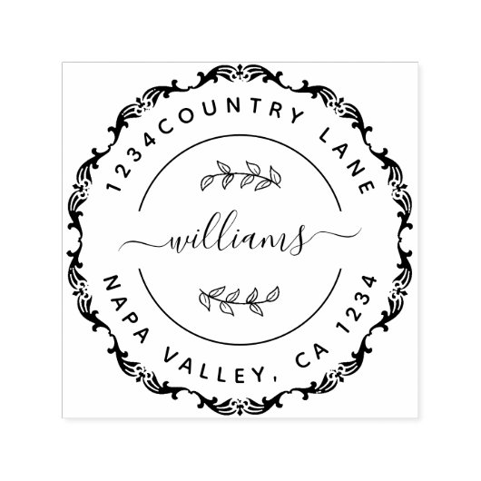 Tampon Auto-encreur Créez votre propre retour arrondi moderne auto-enc (Design)