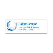 Tampon Auto-encreur Crescent Moon avec des fleurs blanches Adresse (Design)