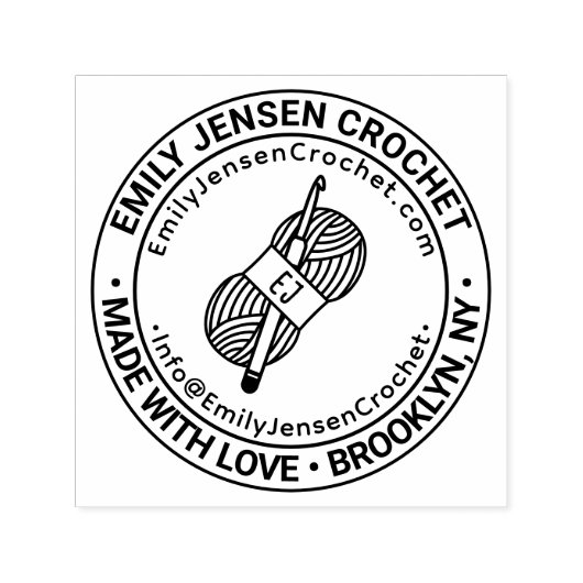 Tampon Auto-encreur Crochet Crochet Nom de l'entreprise de laine Empla (Design)