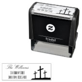 Tampon Auto-encreur Croix à script manuel (En situation)