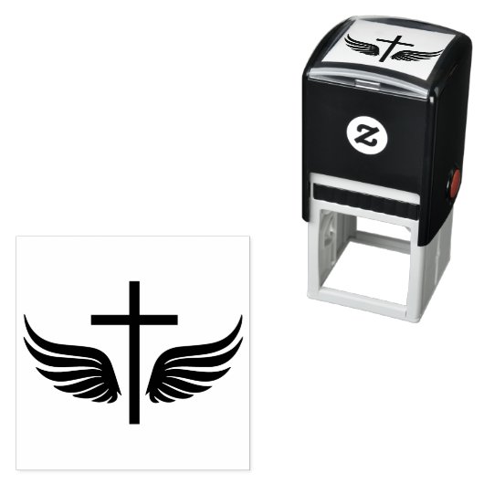 Tampon Auto-encreur Croix chrétienne (En situation)