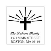 Tampon Auto-encreur Cross & Rays - Nom et adresse (Design)